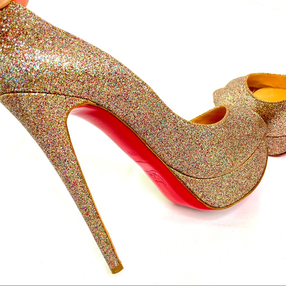 Christian Louboutin ‘Lady’ Glitter Platform Pumps